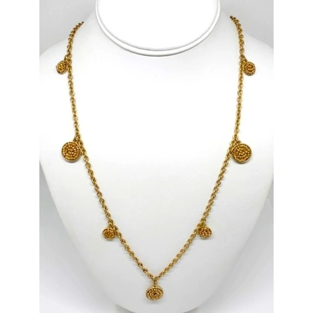 J. Crew Gold Beaded Disc Necklace NWT